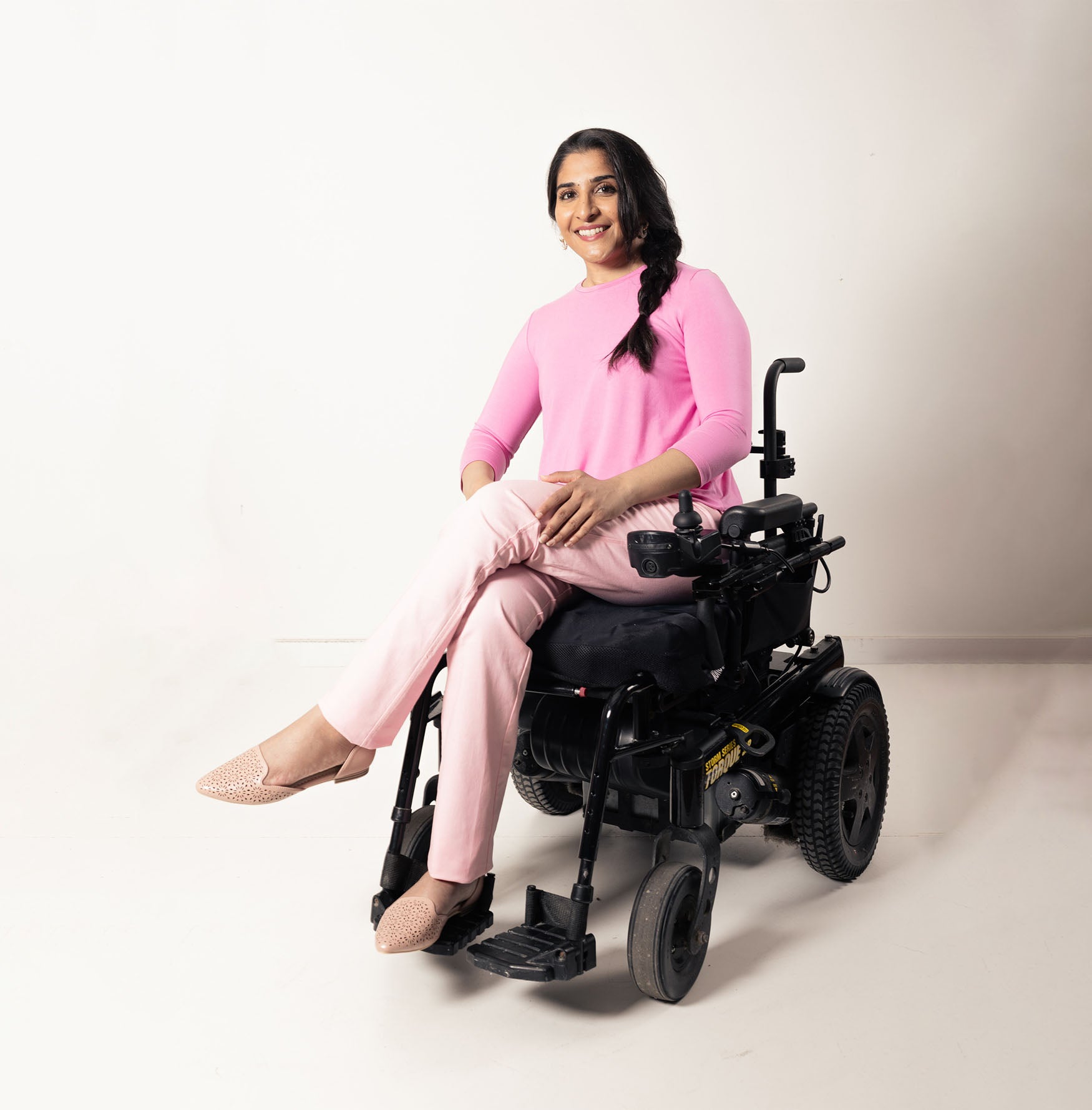 Crew Neck A Line T-Shirt with 3/4 Sleeve